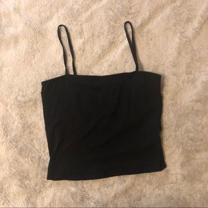 black crop too w/ slight sweetheart neckline